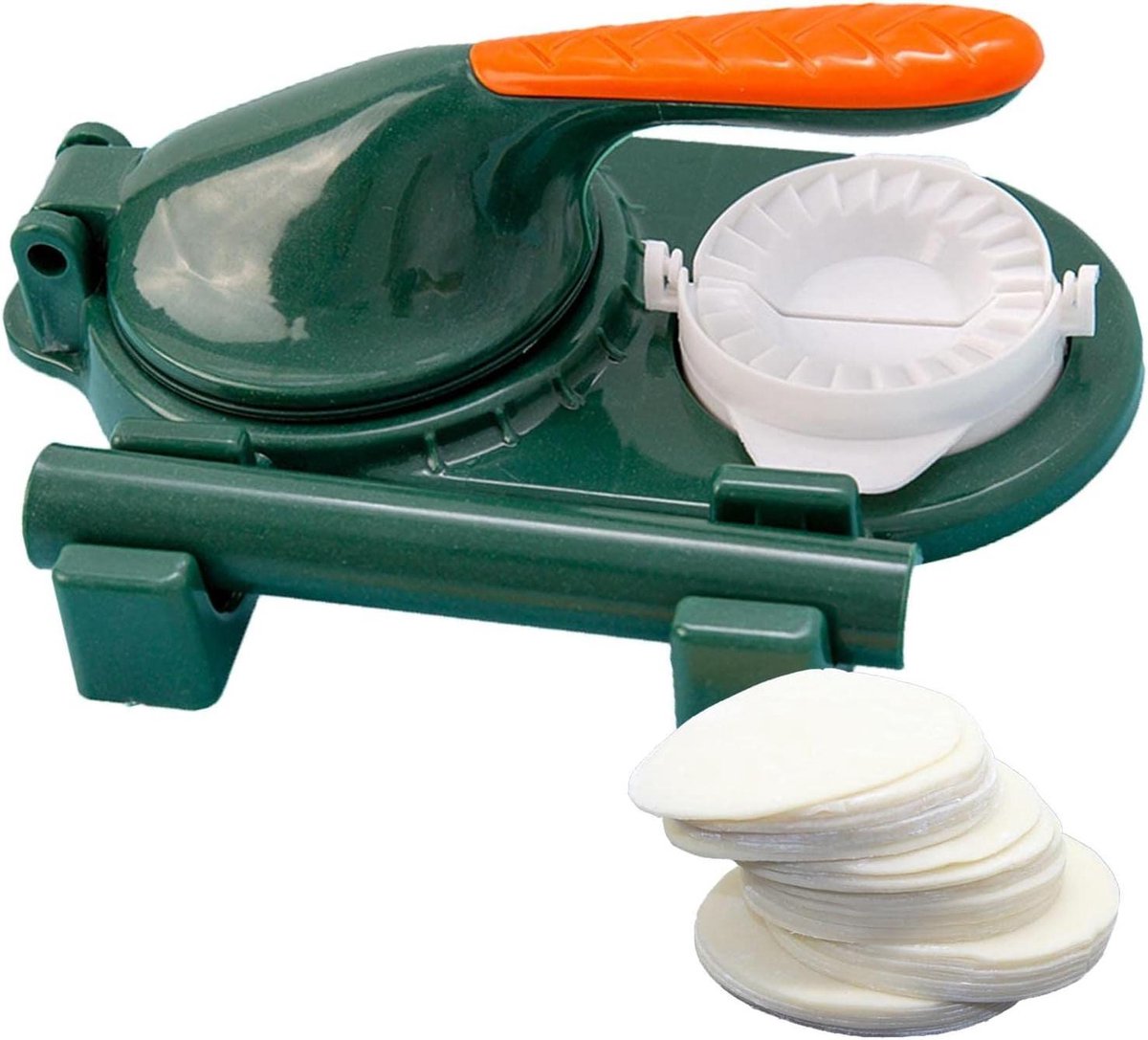 Knoedelpers Maker - Deegpers Wrapper - Snel Koken - Opvouwbaar Ontwerp - Handmatig - Donkergroen