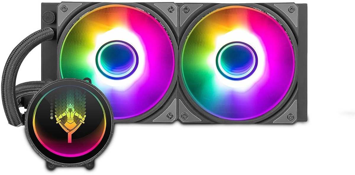 Vloeistofkoeler - CPU Koeler - Stille Desktop - ARGB Verlichting - 240 mm Radiator - Zwart