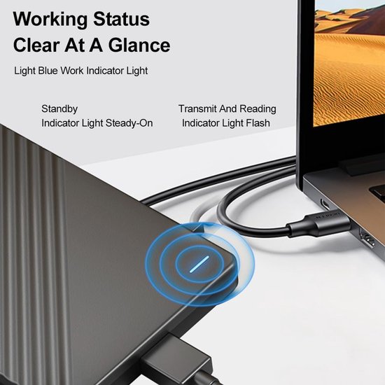 Externe Harde Schijf - Draagbare SSD - Gegevens Opslaan - Snelle USB 3.0 - 2.5 inch - Blauw — afbeelding 4