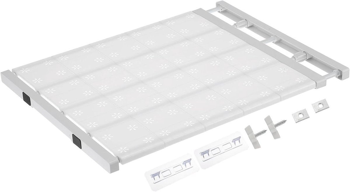 Kastplank Organizer - Uittrekbare Plank - Kasten Ordenen - Verstelbaar Bereik - 60-100 cm - Wit
