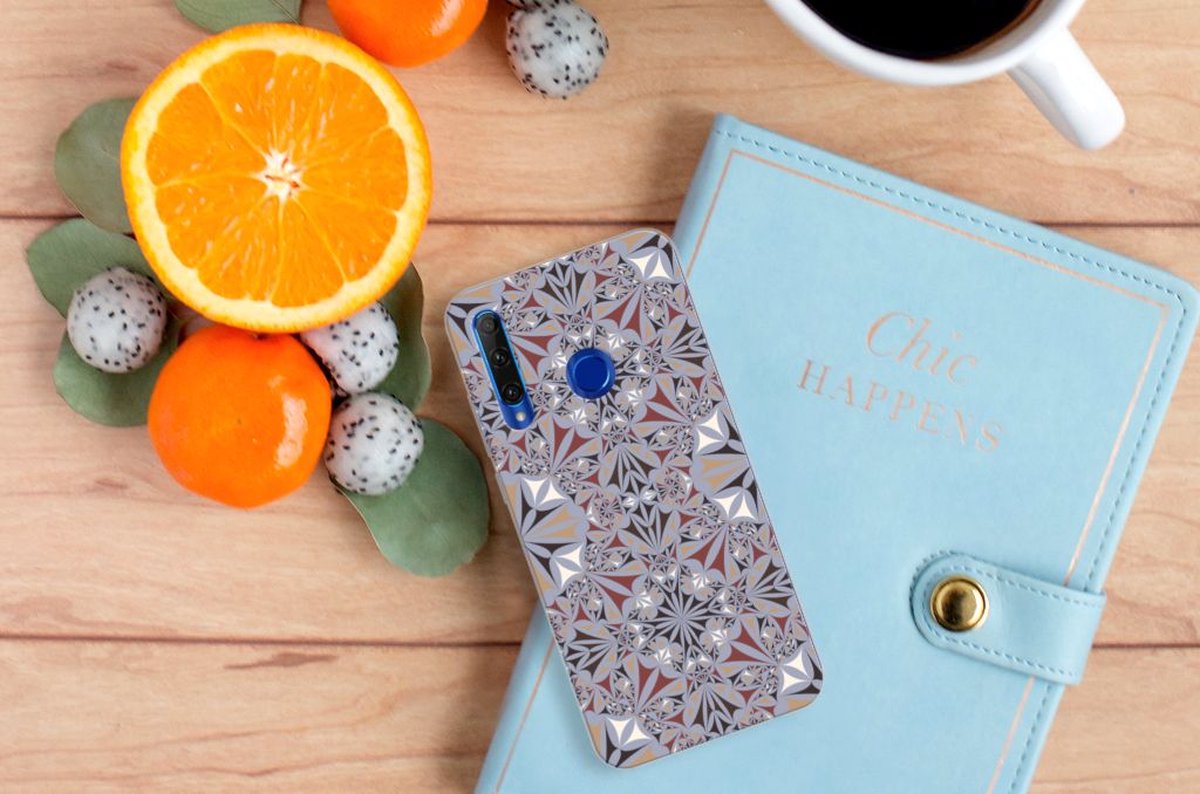 Honor 20 Lite TPU Siliconen Hoesje Flower Tiles