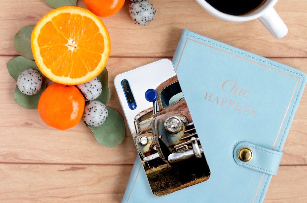 Honor 20 Lite Siliconen Hoesje met foto Vintage Auto