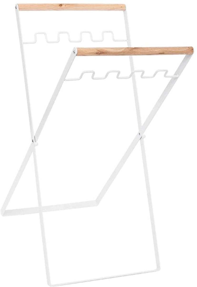 Vuilniszakhouder - Afvalstandaard - Buiten Opruimen - Opvouwbaar Metalen Frame - 665 g - Wit