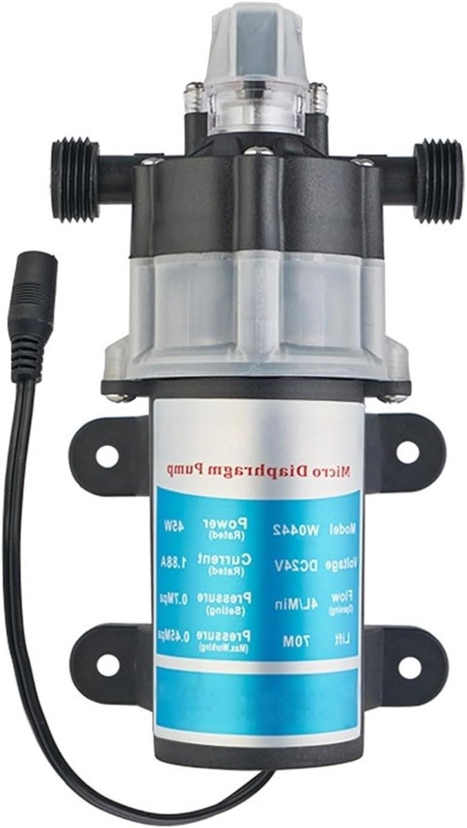Automatische Waterpomp - Membraanpomp Geluidsarm - Boiler Water Circulatie - Zelfaanzuigend Ontwerp - 4L/min 70m Lift - Zwart