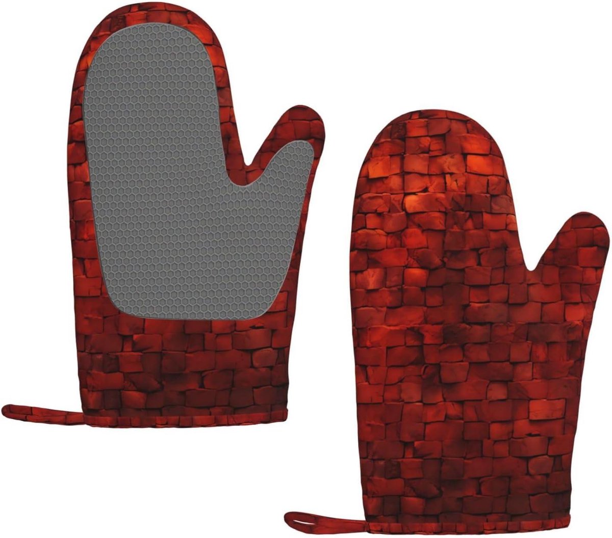 Ovenwanten Set - Keukenhandschoenen Hittebestendig - Koken Bakken Grillen - Antislip Siliconen Grip - 28 x 18 cm - Zwart