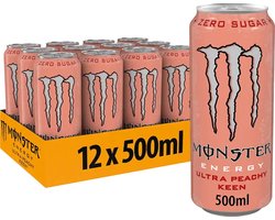 Monster Energy Ultra Peachy Keen Energiedrank - 12x 500 ml blikjes - Zero Sugar