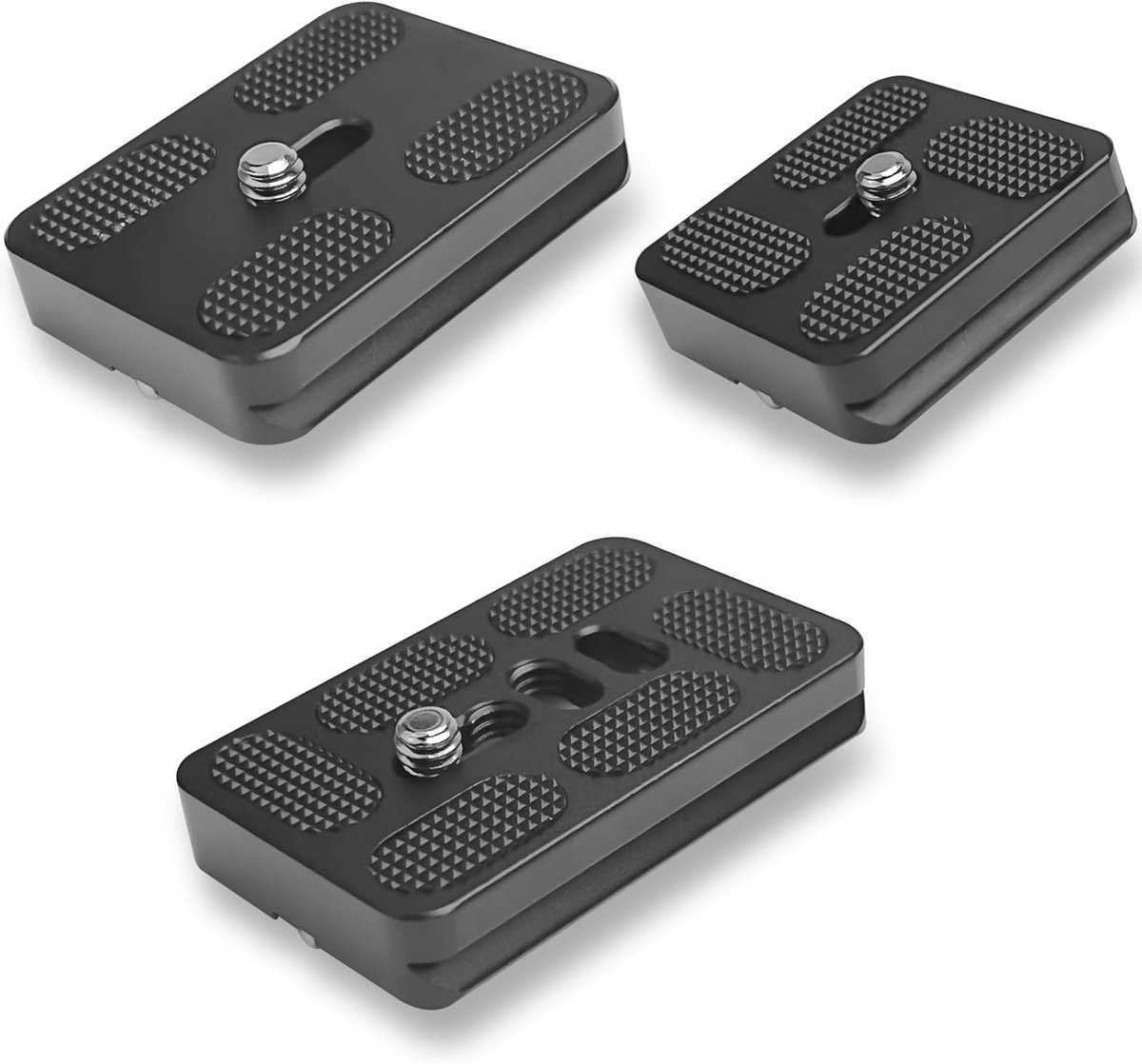 3 Stuks Snelle Bevestigingsplaten voor Camera's, Compatibel met Arca-Swiss Statief, 1/4 Inch Schroefdraad, Ideaal voor Fotografie en Videografie