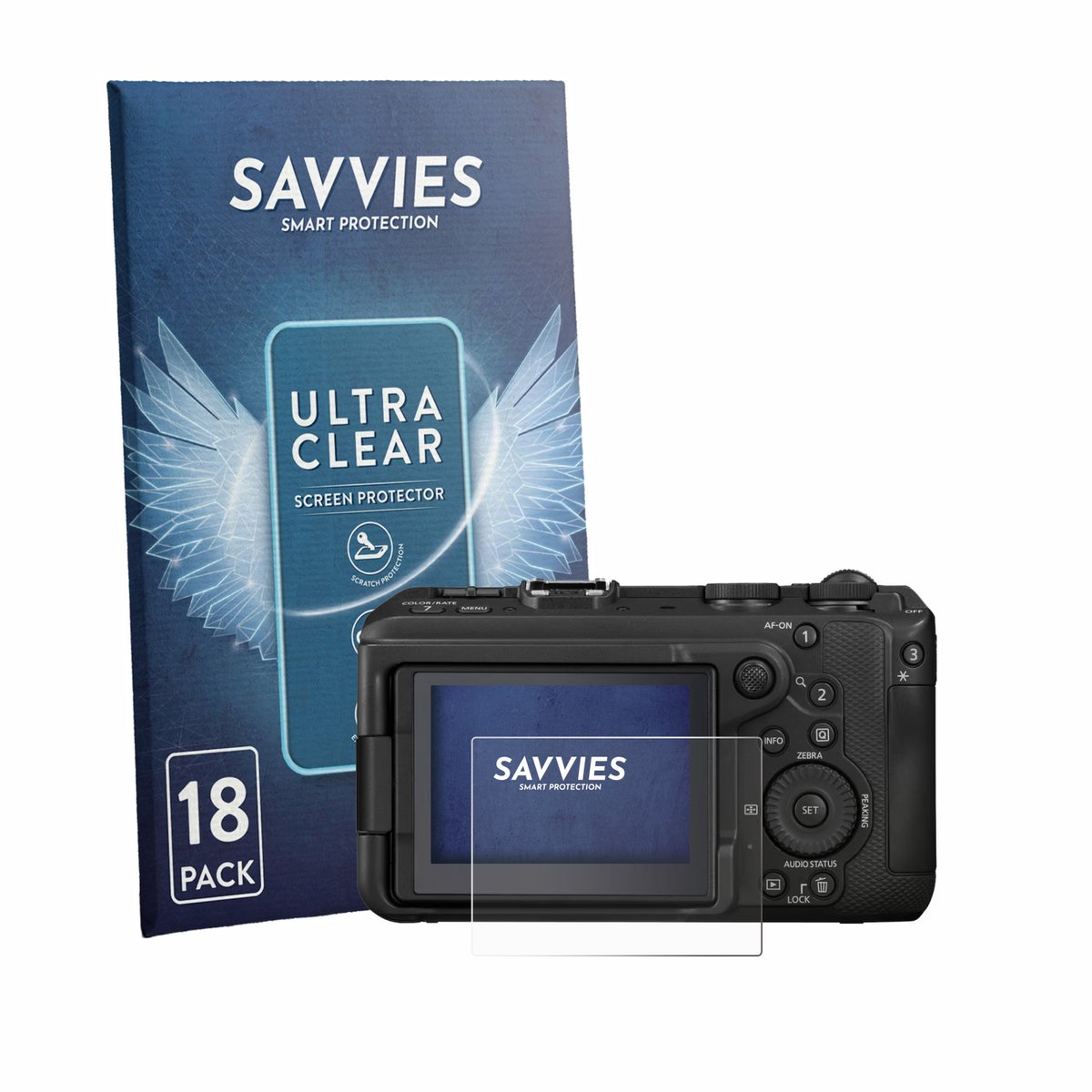 Savvies - Screenprotector voor Canon EOS R6 V - Folie Beschermfolie transparant 18 Stuks