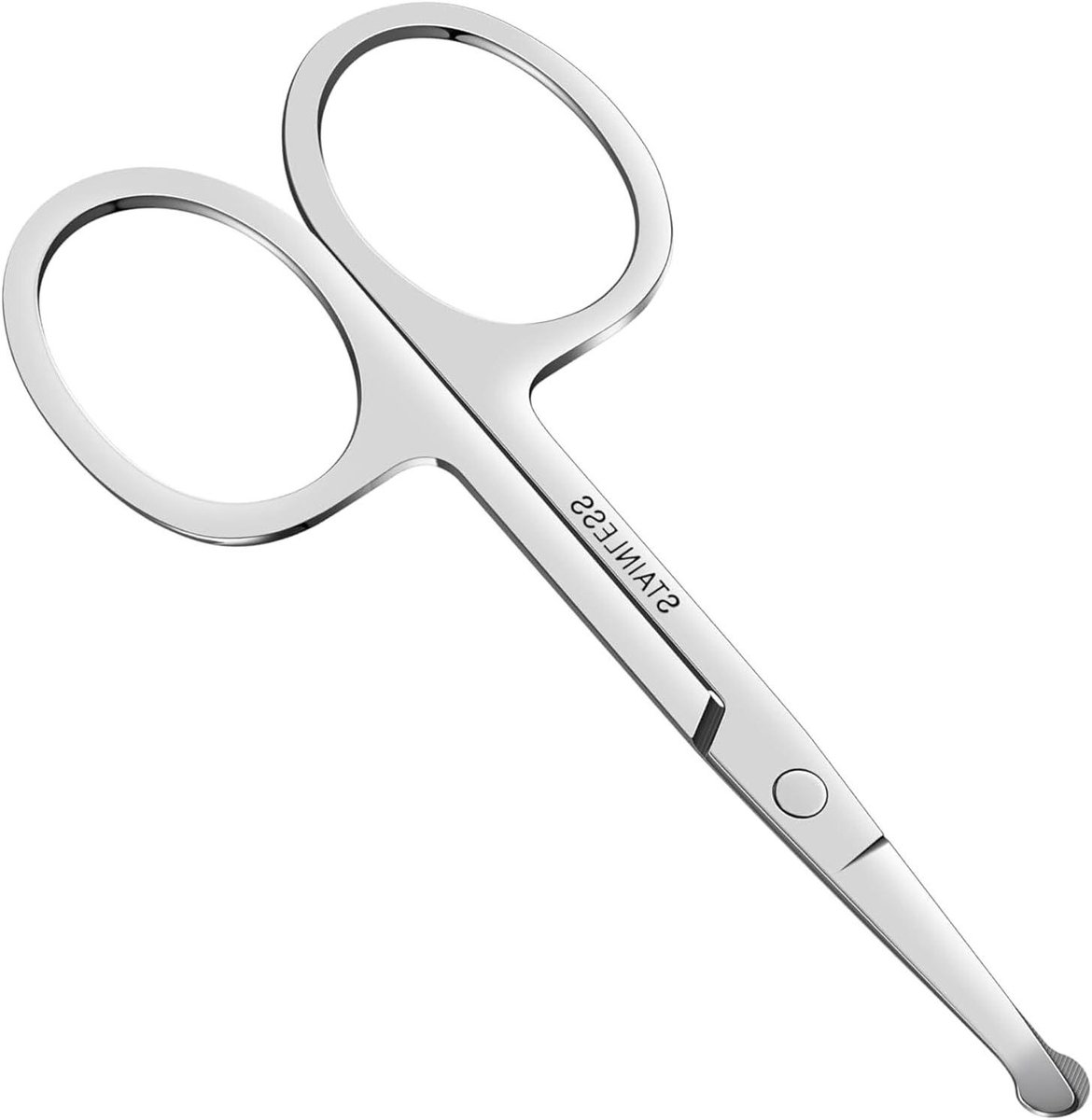 Mini Neushaarschaar - Verzorgingsschaar Oor Haar - Gezichtshaar Trimmen - Afgeronde Veiligheidspunt - 87 cm - Zilver