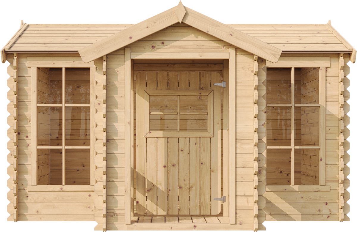 Timbela M520 - Speelhuis - 2,63 m² - 187x241xH151 cm - Houten speelhuis voor kinderen met vloer