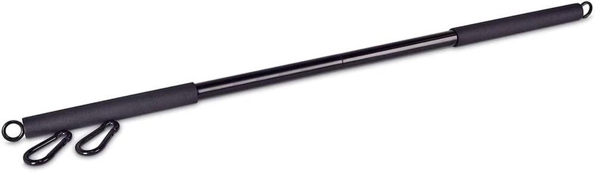 Pilates Bar - Workout Bar - Home Gym - Met Draaibare Clips - 96.5 cm - Zwart
