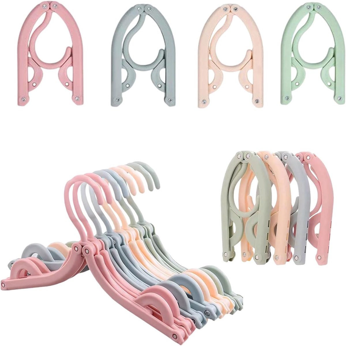 Opblaasbare Kledinghangers - Reishangers - Ruimtebesparend - Anti-slip - Voor Drogen van Wasgoed op Reis - Compact - Set van 20 - 4 kleurs - van Imperatoris