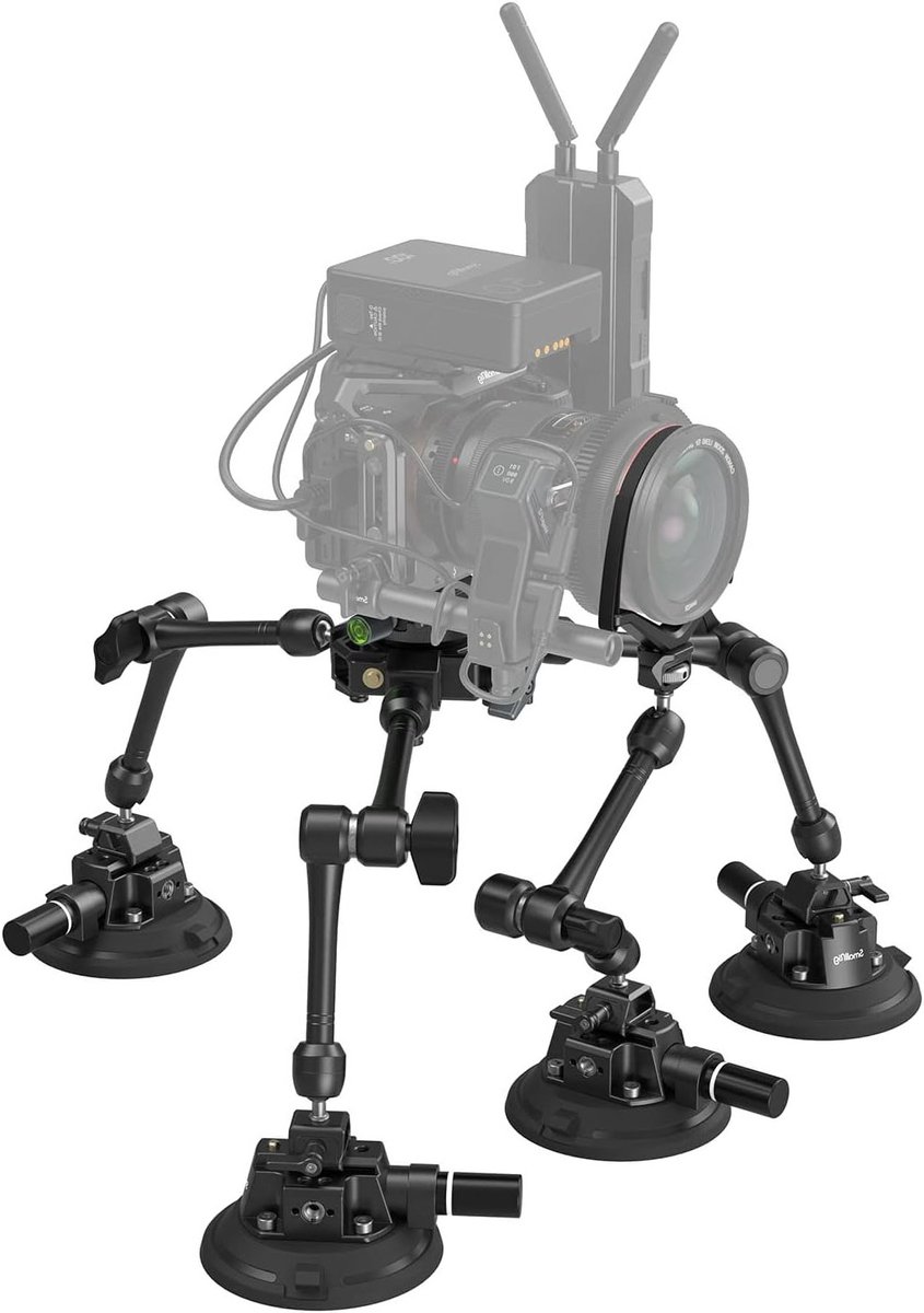 Professionele Auto Bevestigingsset voor Camera's met 4 Verstelbare Armen en Klem voor GoPro en SLR Camera's - 3565