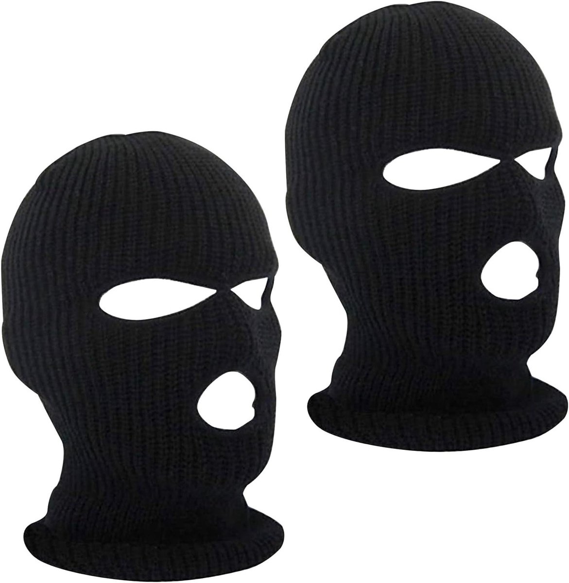 Gezichtsmasker - Balaclava - Outdoor Sport - 3-Gaats Ademend - 27 x 21 cm - Zwart