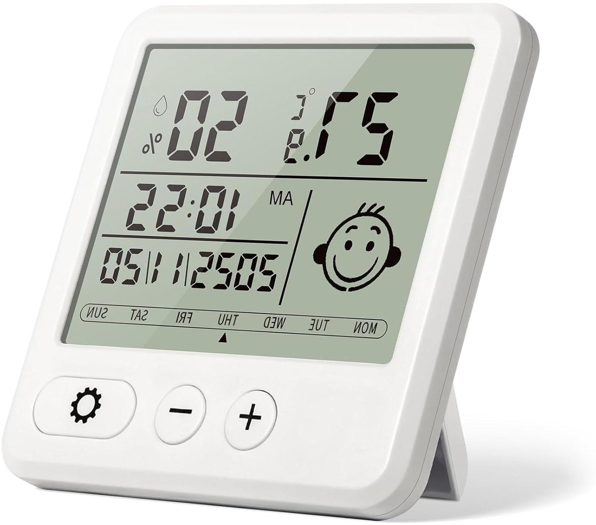 Digitale Thermometer Hygrometer - Klimaatmeter Kamer - Binnenklimaat Monitoren - Snelle Update 2 Sec - 19 cm - Wit