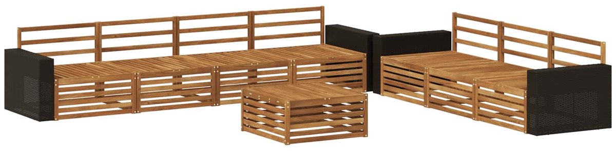 vidaXL Buiten - bank - set - 8 - st - 7-zits - Naturel - Massief - Acacia - Hout