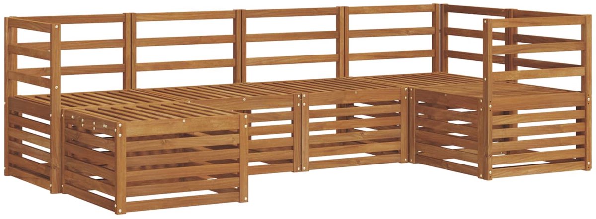 vidaXL Buiten - bank - set - 6 - st - 5-zits - Naturel - Massief - Acacia - Hout