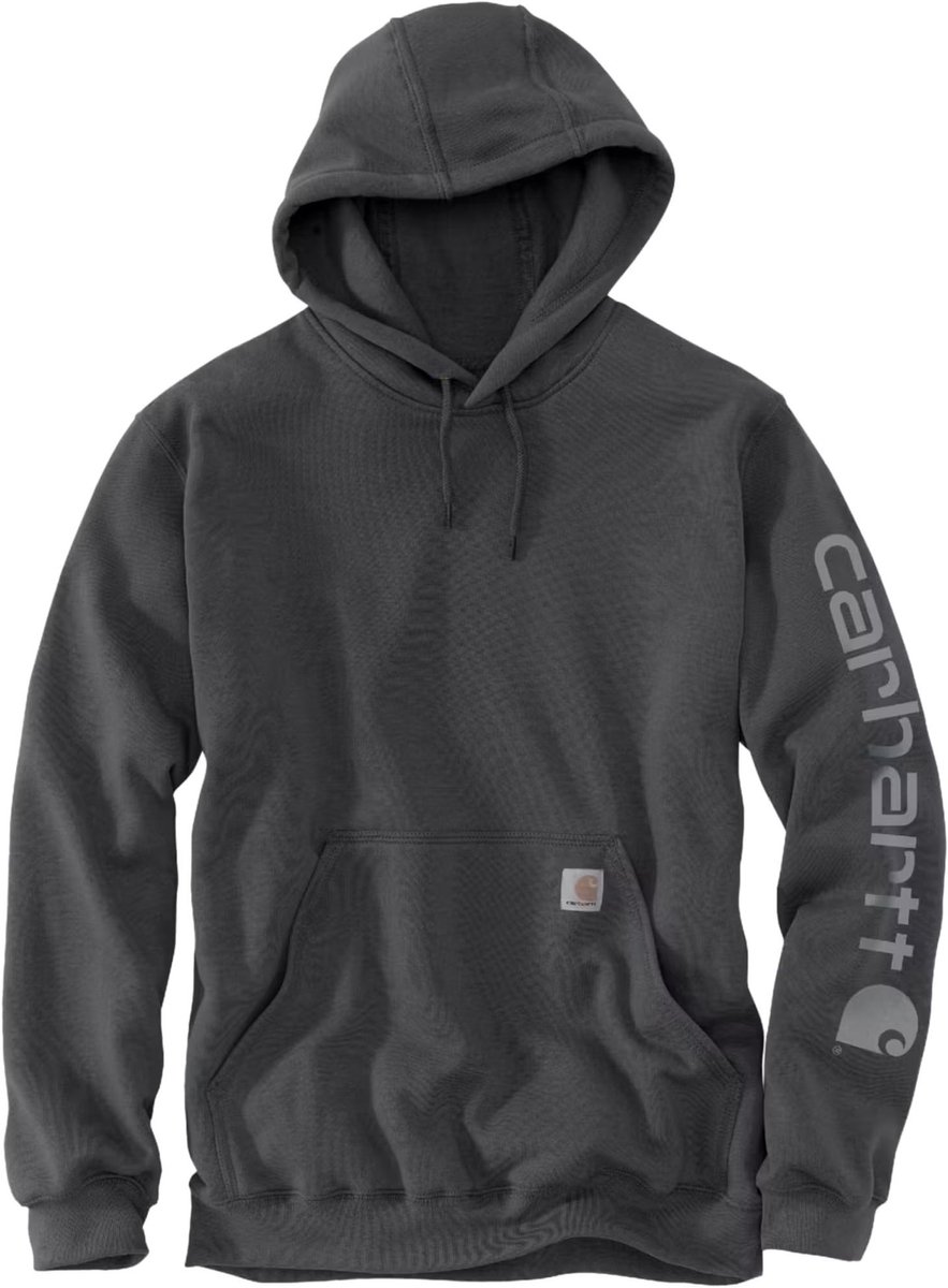 Carhartt Durham Garment Dyed Logo Hoodie Grijs