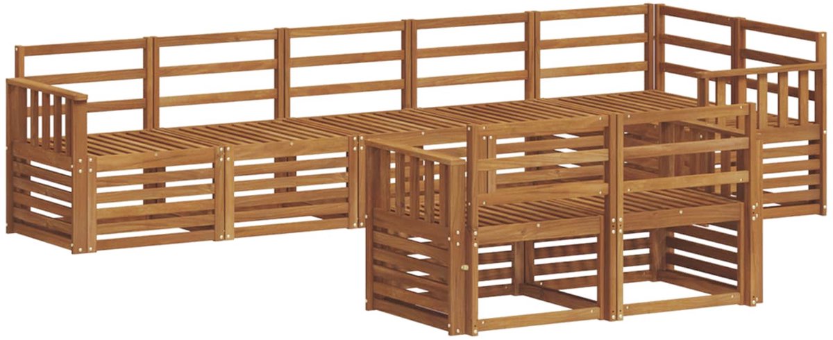 vidaXL Buiten - bank - set - 8 - st - Naturel - Polyester