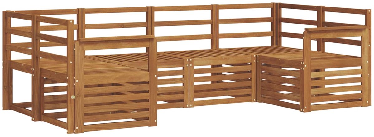 vidaXL Buiten - bank - set - 6 - st - 6-zits - Naturel - Massief - Acacia - Hout
