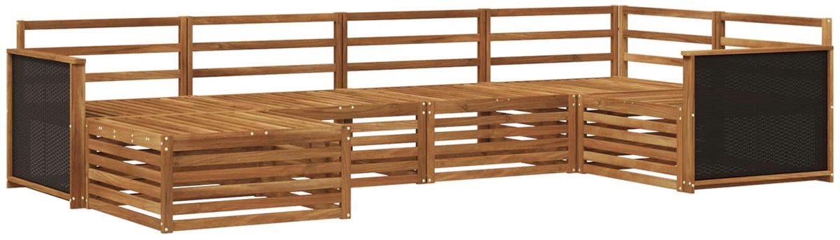 vidaXL Buiten - bank - set - 6 - st - 6-zits - Naturel - Massief - Acacia - Hout