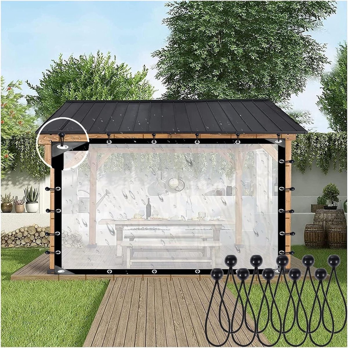 Transparant Partytent Zeil - Waterdichte Hoes Tuin - Buitenruimte Beschermen - Hoge Lichtdoorlatendheid - 25 x 30 m - Transparant