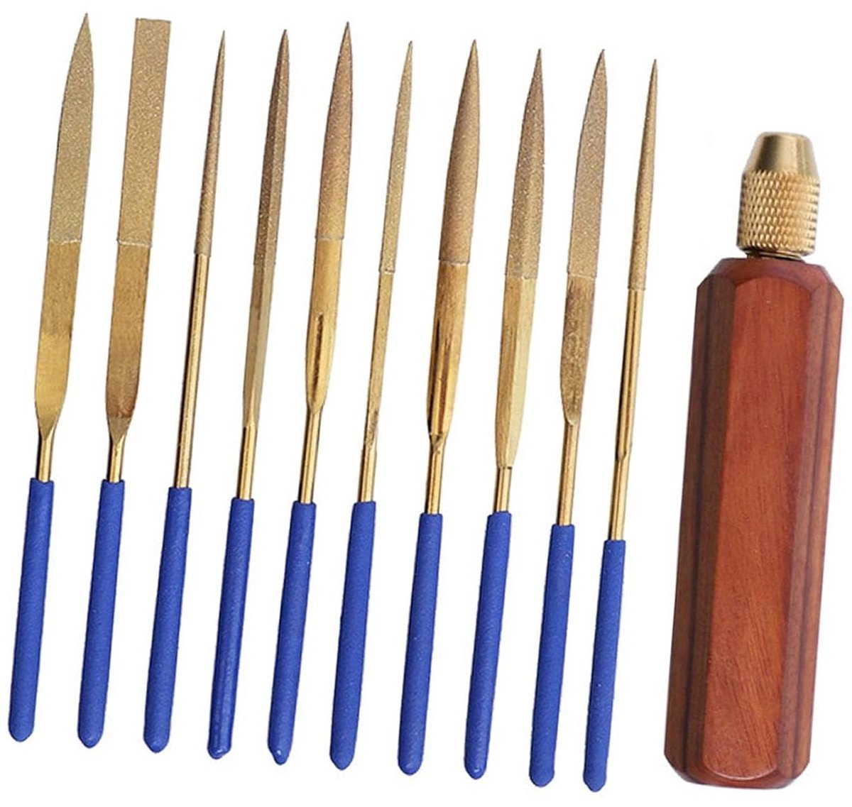 Kleine Vijlset - Metaalvijlen Juweliersvijlen - Metaal Bewerken - 11 Delig Palissander - 20 cm - Niet van toepassing