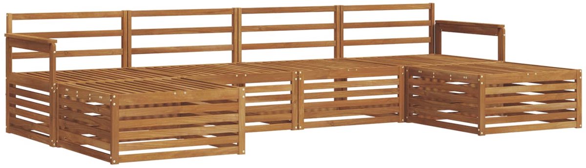 vidaXL Buiten - bank - set - 6 - st - 4-zits - Naturel - Massief - Acacia - Hout