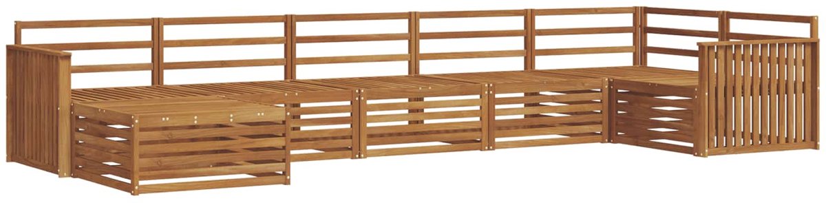 vidaXL Buiten - bank - set - 7 - st - 7-zits - Naturel - Massief - Acacia - Hout