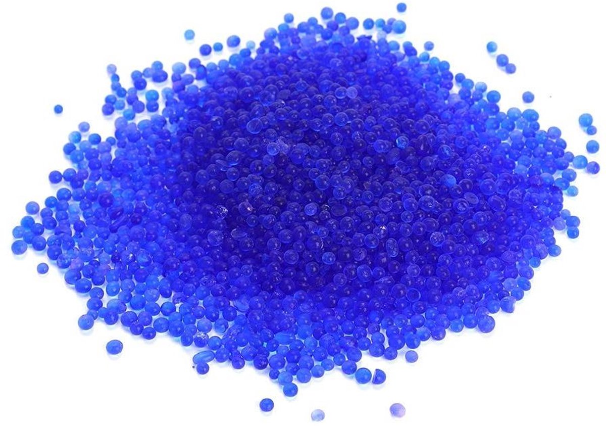 Silica Gel Kralen - Vochtvreter - Vochtvrij Houden - Herbruikbaar Magnetron - 530 Gram - Blauw