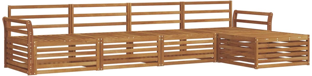 vidaXL Buiten - bank - set - 5 - st - 4-zits - Naturel - Massief - Acacia - Hout