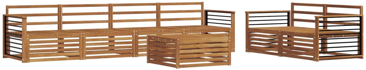 vidaXL Buiten - bank - set - 7 - st - 6-zits - Naturel - Massief - Acacia - Hout