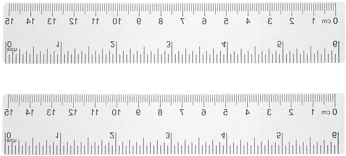 Transparante Liniaal - Meetlat Kunststof - Nauwkeurig Meten - Dubbelzijdig Metrisch Inch - 15 cm - Transparant