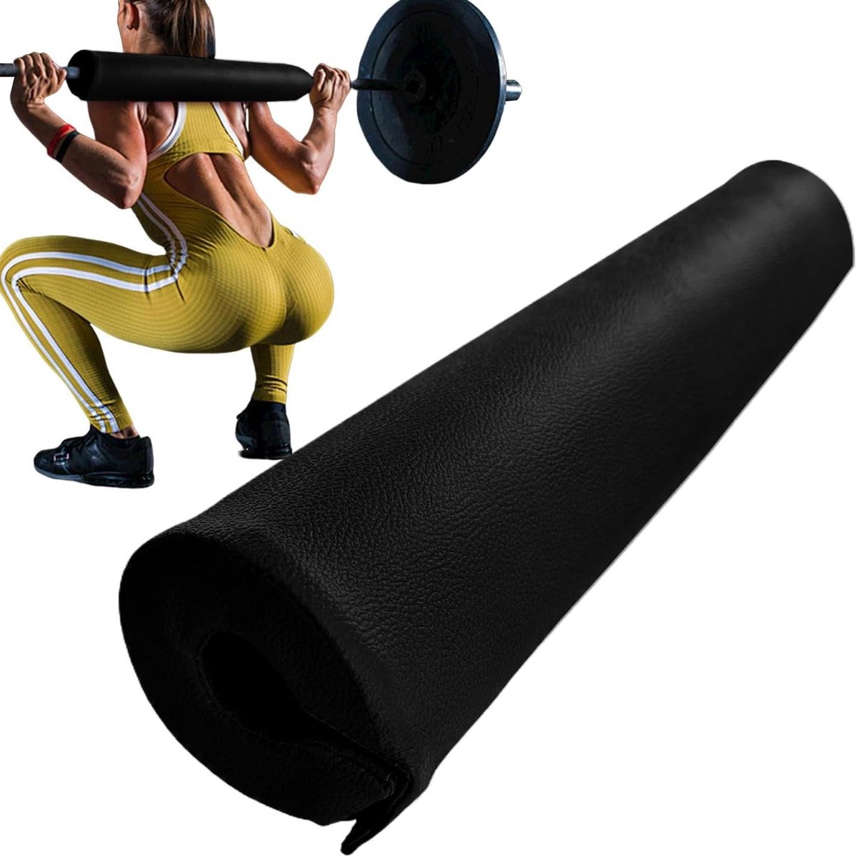 Stangenkussen Gewichtheffen - Barbell Pad - Veilig Trainen - Schokabsorberend Schuim - 9x43cm - Zwart