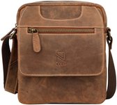 Sac bandoulière NUBA en cuir Hunter - Sac bandoulière 100 % Cuir - Nature 3334 - Sac moyen en cuir de buffle - Marron Cognac