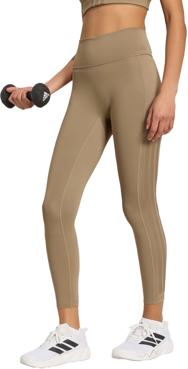 Adidas Performance Optime 3-Stripes 7/8 Workoutlegging Dames Beige