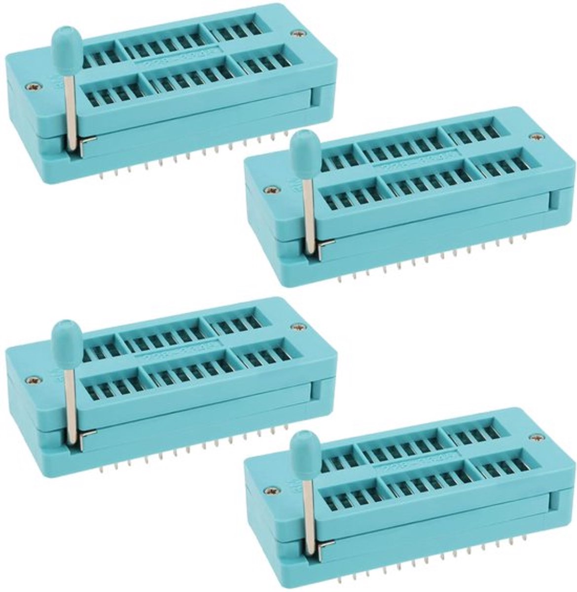 4 stuks 28 Pin IC Test ZIF Socket 2.54mm Pitch DIP Board Socket Geïntegreerde Circuit IC Socket voor Microcontroller Chip Breadboard Programma ICs