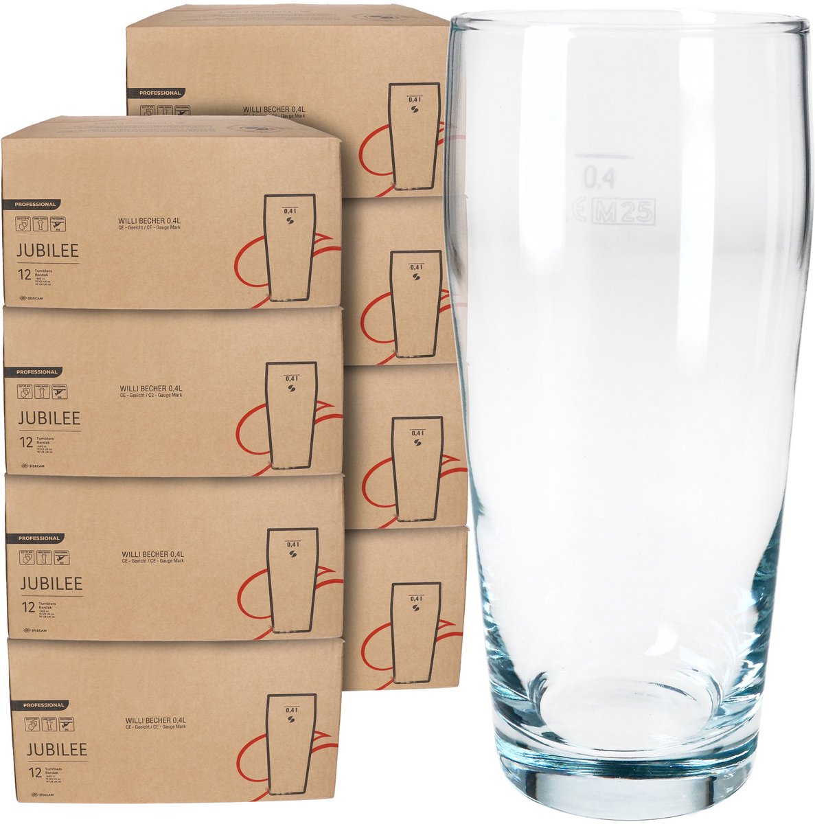 96-delige set bierglazen WILLIBECHER 0,4L geijkt van glas – 42177