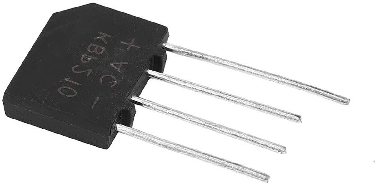 Gelijkrichterbrug - Diodebrug - Stroom Omzetten - Platte Component - 1000V 2A - Zwart