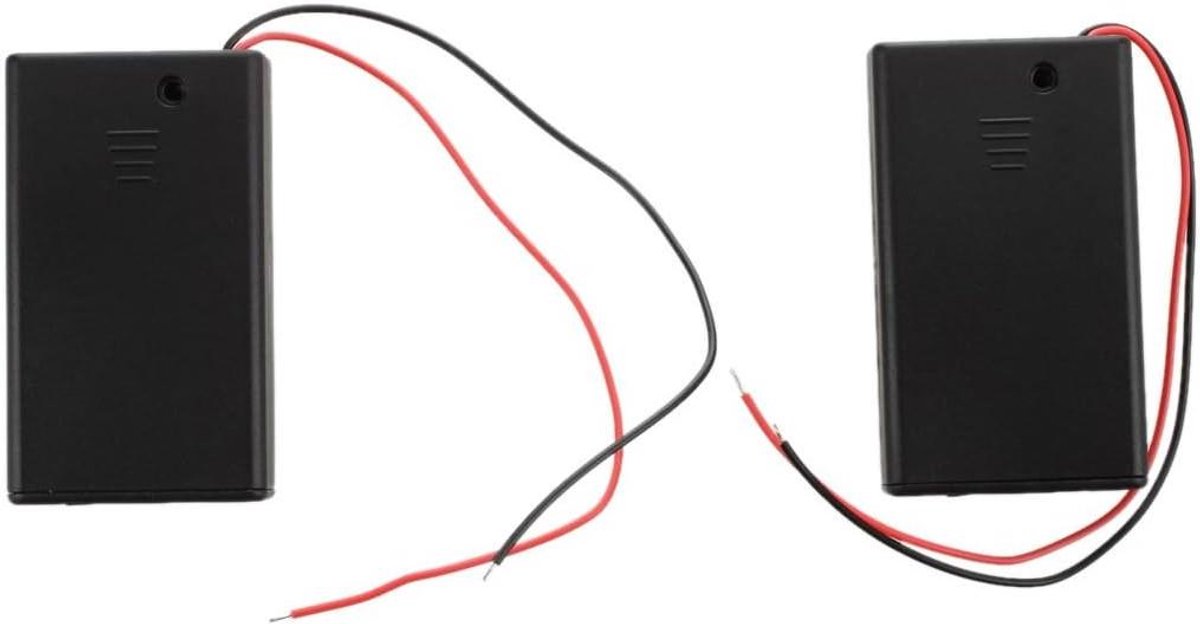 Batterijhouder met Schakelaar - Batterijdoos AAA - Apparaten Voeden - Met Aan/Uit Schakelaar - 2 stuks - Zwart