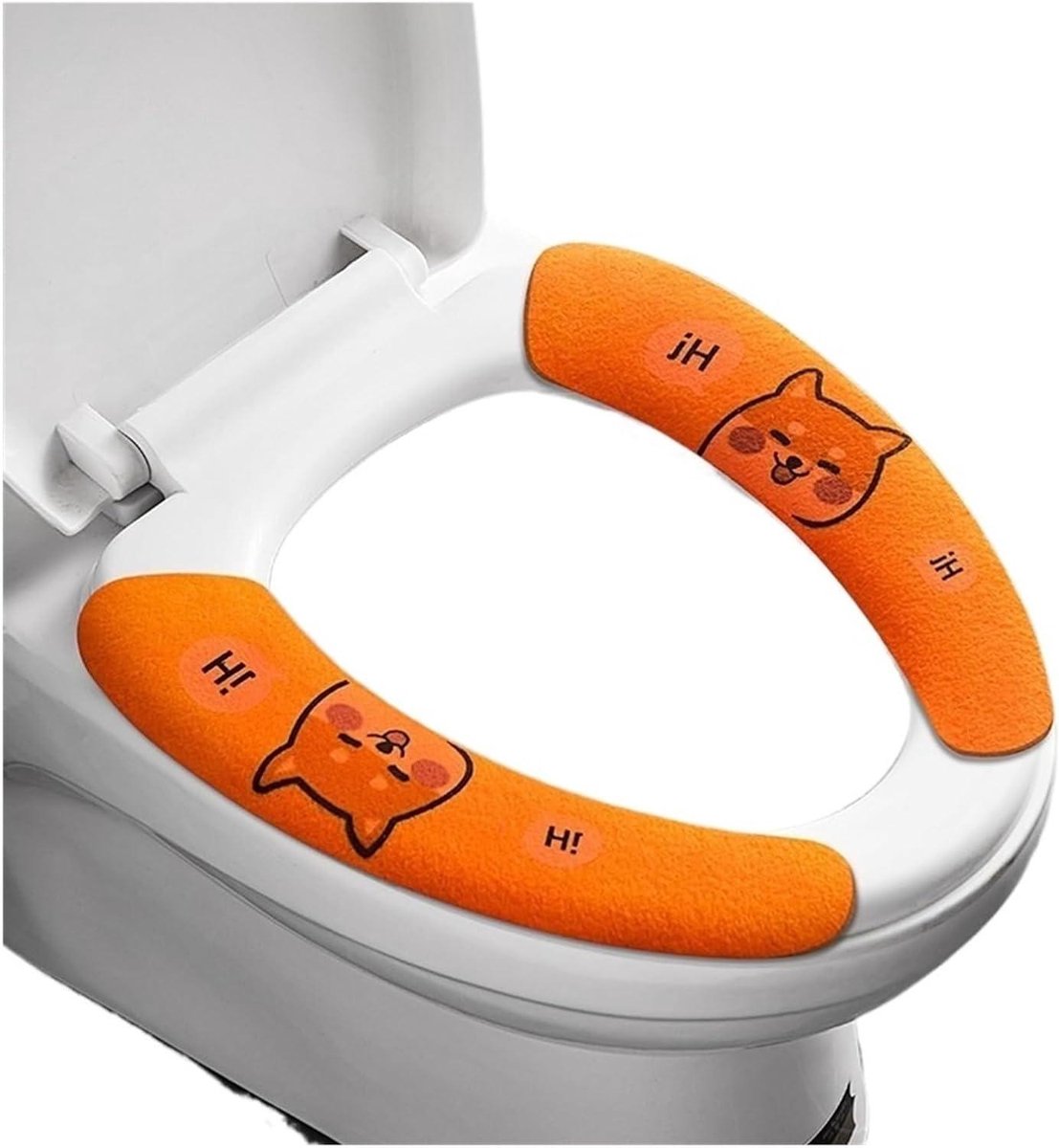 Toiletstoelhoes - Toiletbrilhoes WC-brilhoes - Badkamer Comfort - Snijbaar en Universeel - 2 stuks - Oranje