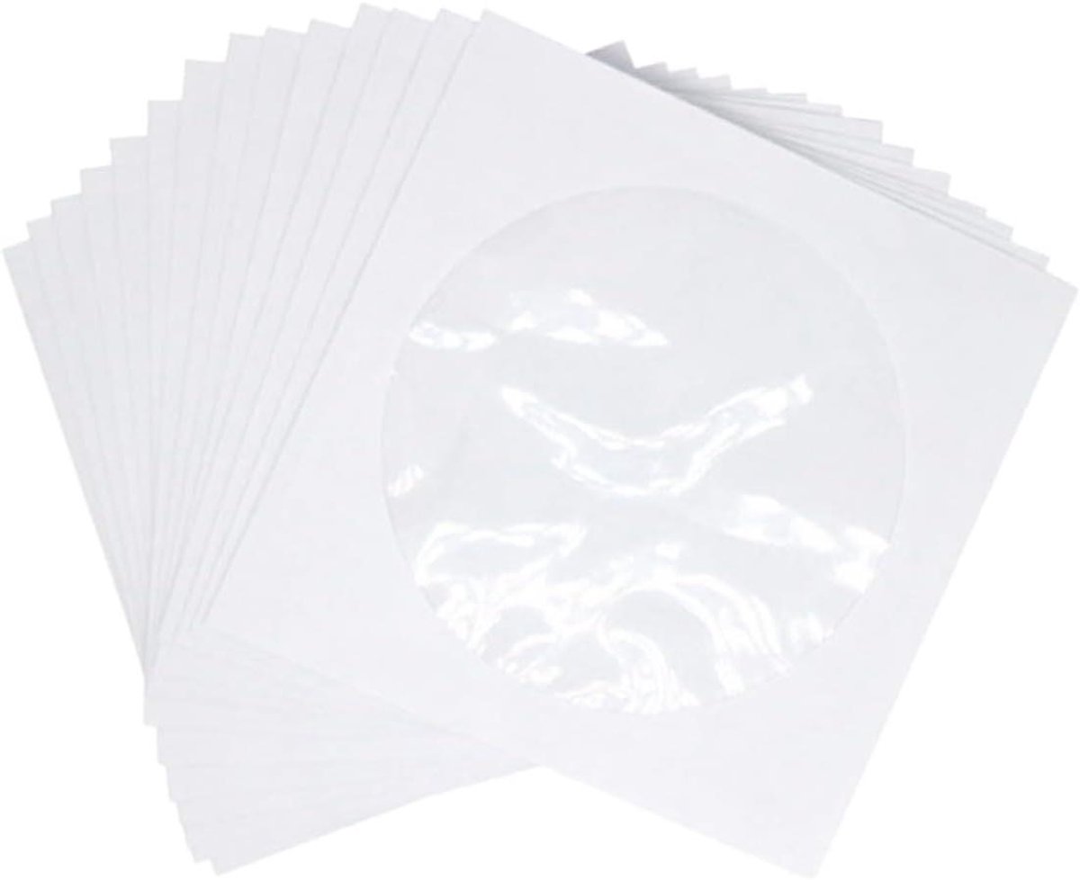 Cd Opbergzakjes - Dvd Hoesjes - Media Organiseren - Transparant Venster - 100 Stuks - Wit
