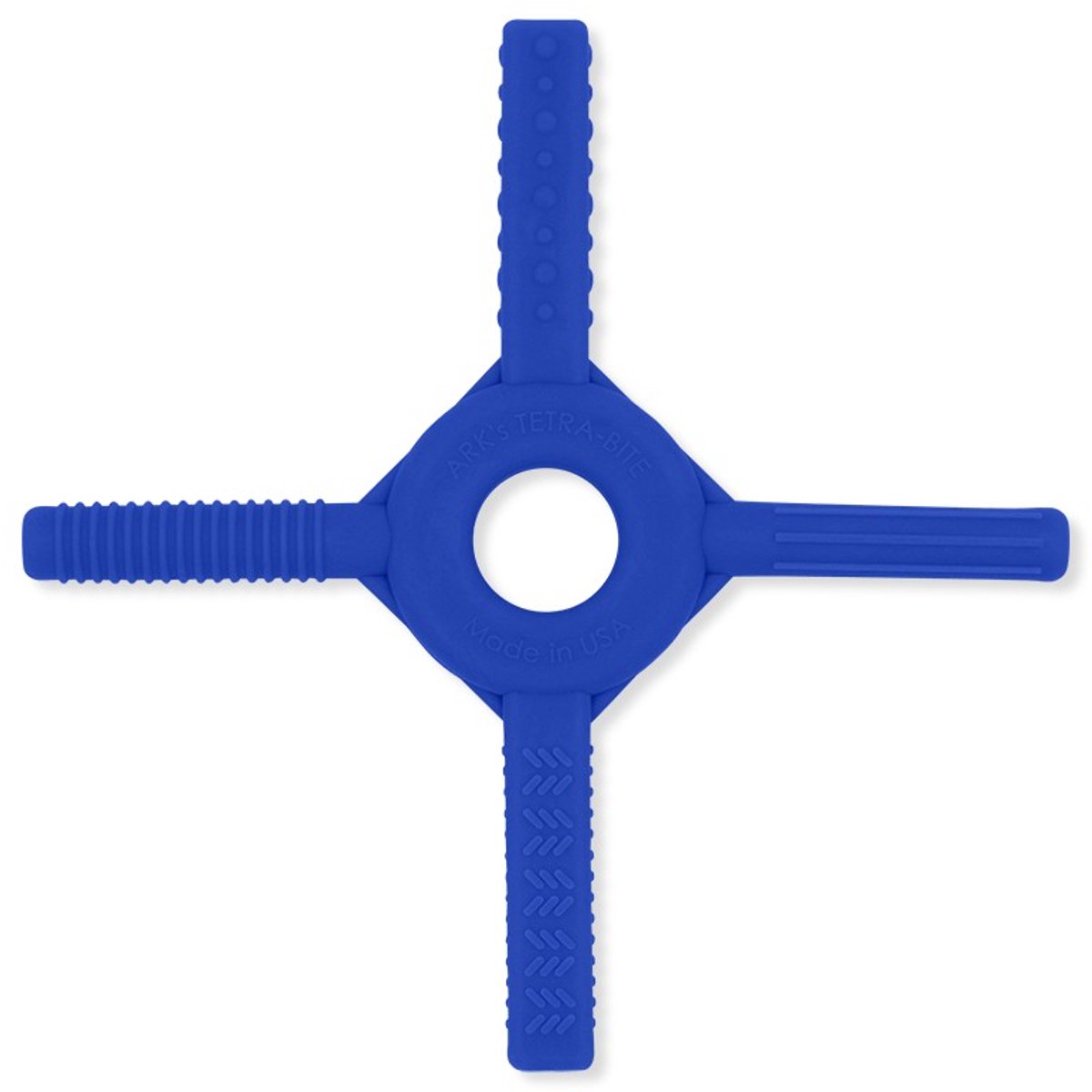 ARK Therapeutic kauwspeelgoed sensorisch fidget donkerblauw standaard.
