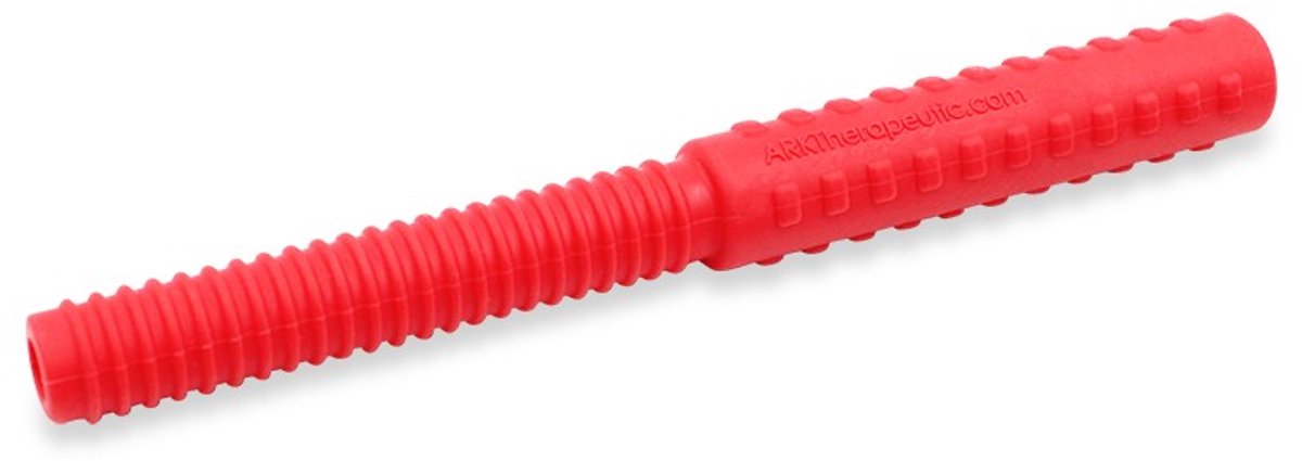 ARK Therapeutic kauwspeelgoed sensorisch bijtstaafje rood textuur.