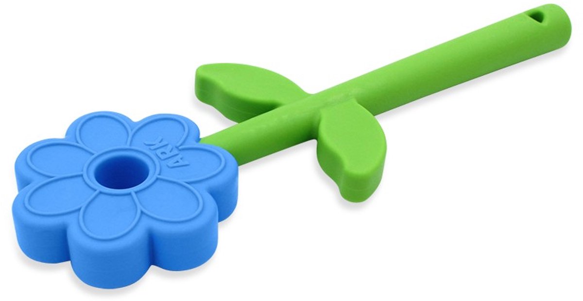 Ark Therapeutics kauwspeelgoed Flower Wand - sensorisch speelgoed blauw.