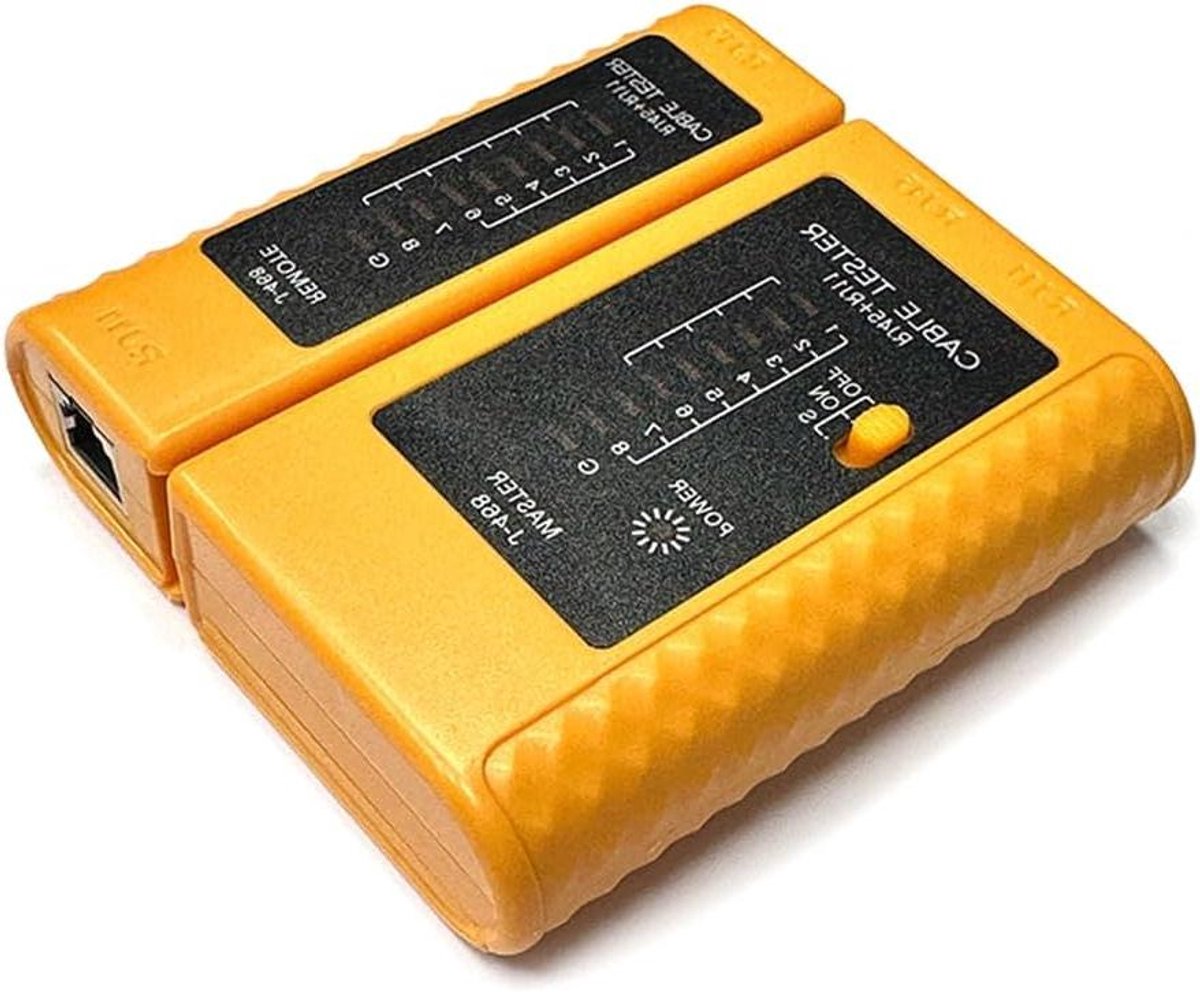 Netwerkkabeltester - Kabeltester LAN-Tester - Netwerkbekabeling Controleren - Automatische Scanmodus - 103x97mm - Geel