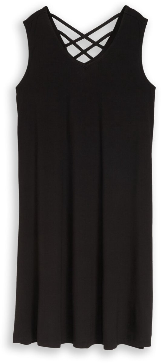 Tom Tailor - Jerseyjurk met cut-out-detail - Maat 36 - deep black