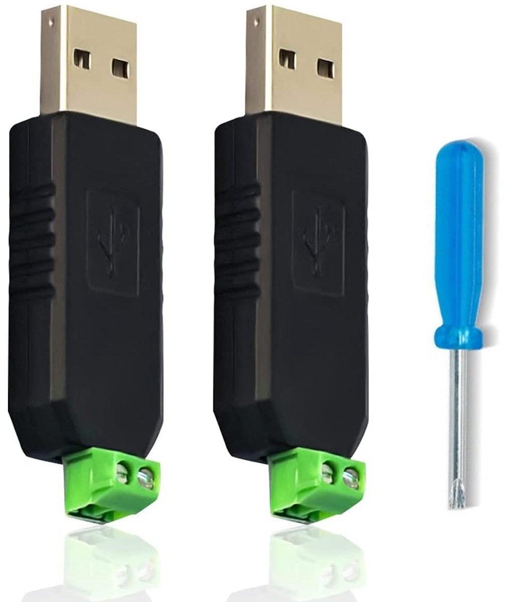 aladdien - USB naar RS485 Converter Adapter - 2 Stuks - CH340 Chip - Compatibel met Windows, Mac en Linux - Voor betrouwbare gegevensoverdracht - Id...
