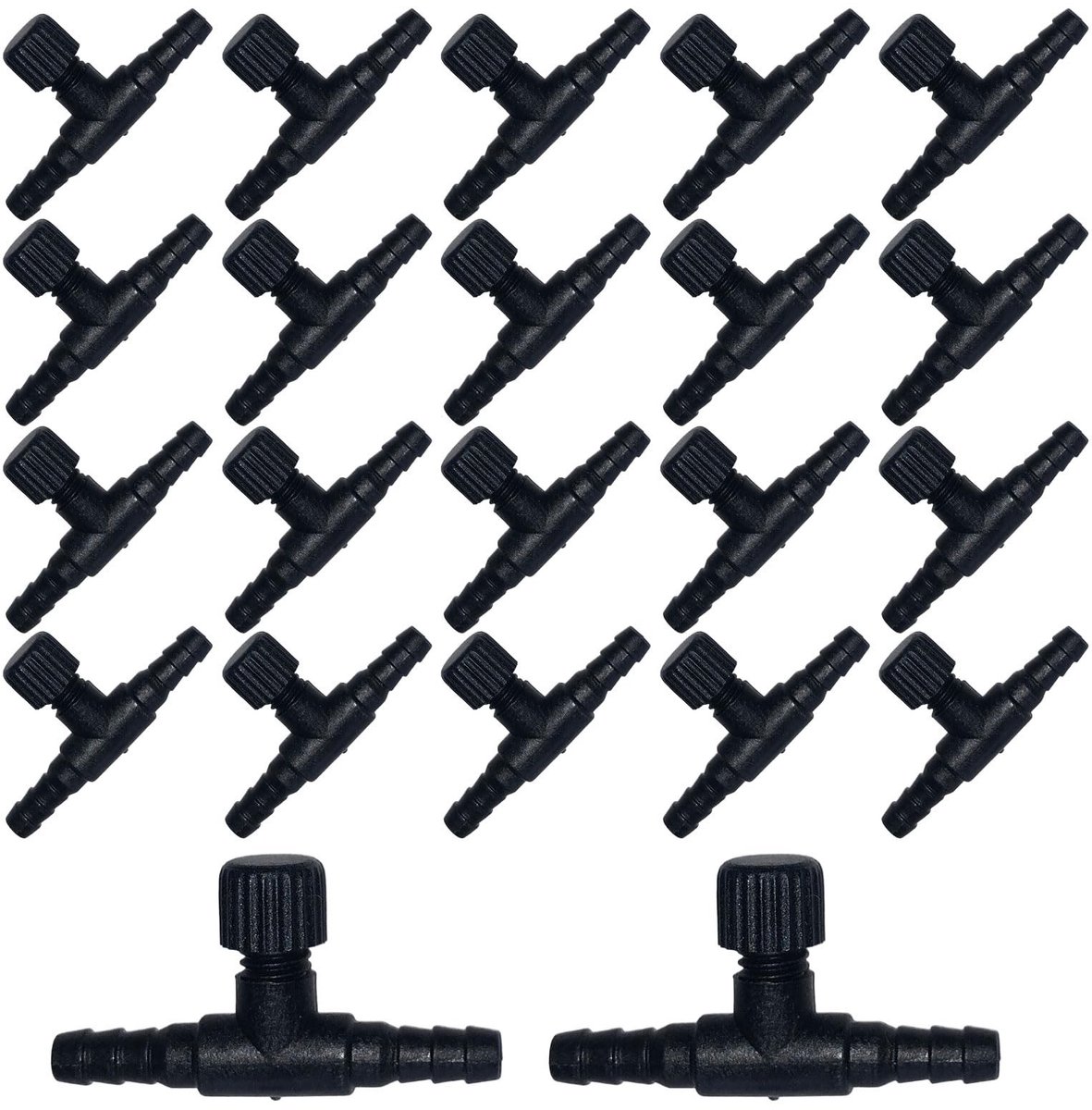 aladdien - Aquarium Lucht Controlekleppen - 20 Stuks T-vormige Regelkleppen - Plastic - Voor Luchtpomp - Ideaal voor Aquarium - Handig in Gebruik - ...