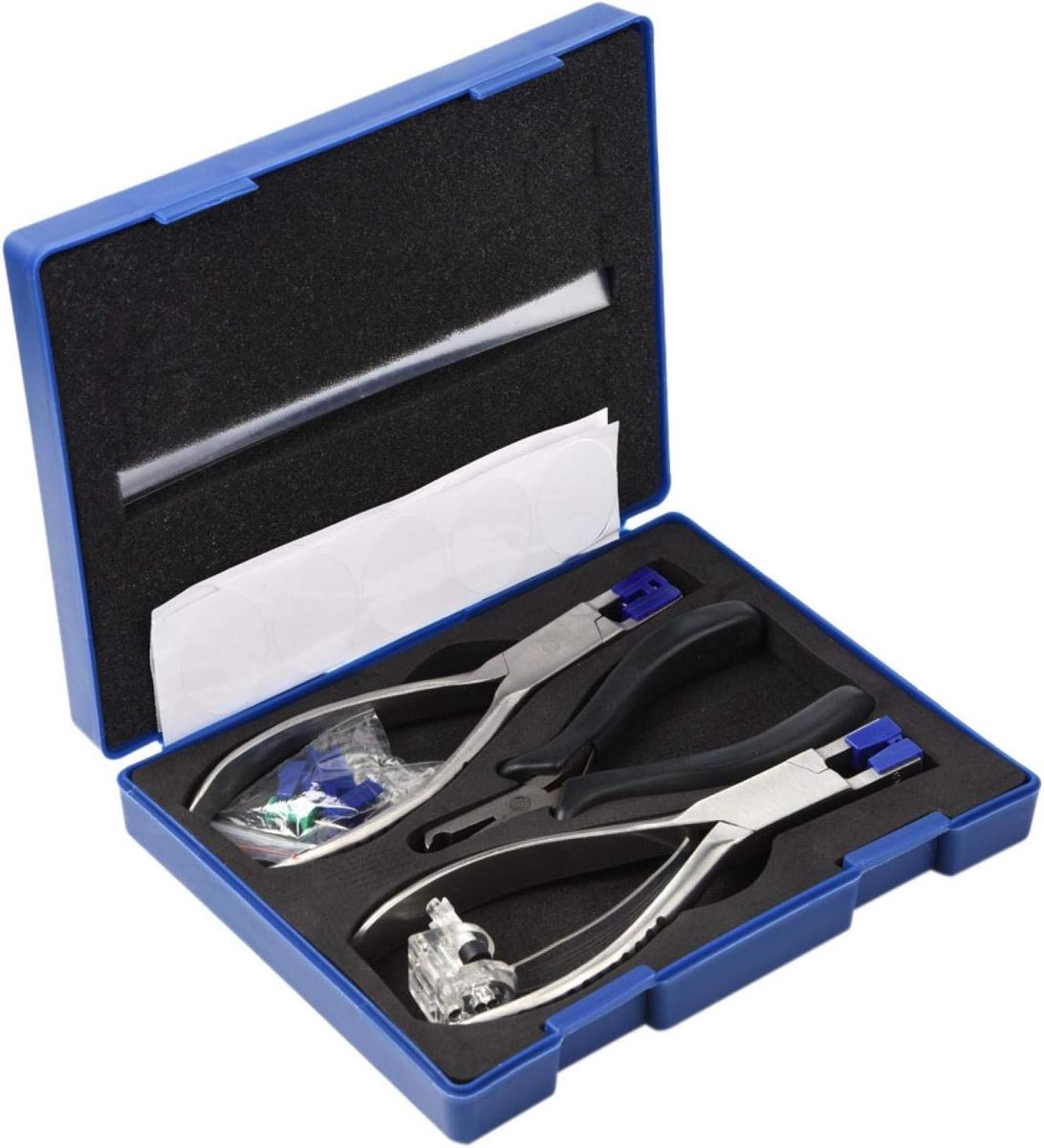 Bril Tang Set - Optisch Gereedschap - Brillen Repareren - Randloos Frame - 16 Delig - Blauw